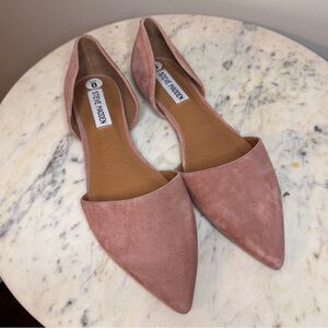Steve Madden Flats Size 8 M pink shoes Suede pointed toe